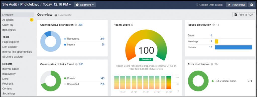 Ahrefs Report