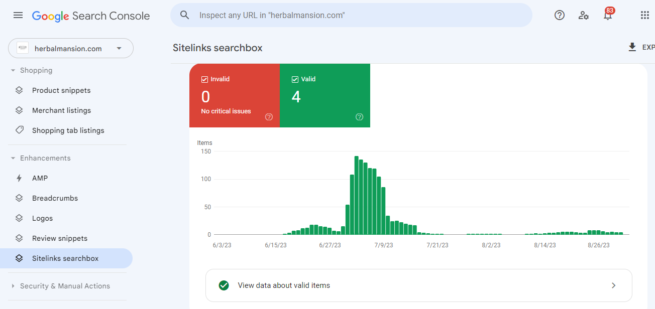 Herbal Sitelinks Search Bar