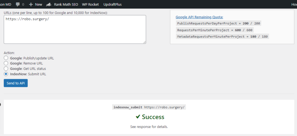 Api Request Indexing