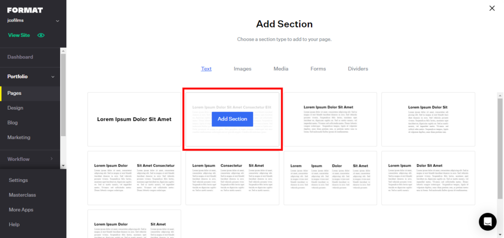 Add Section