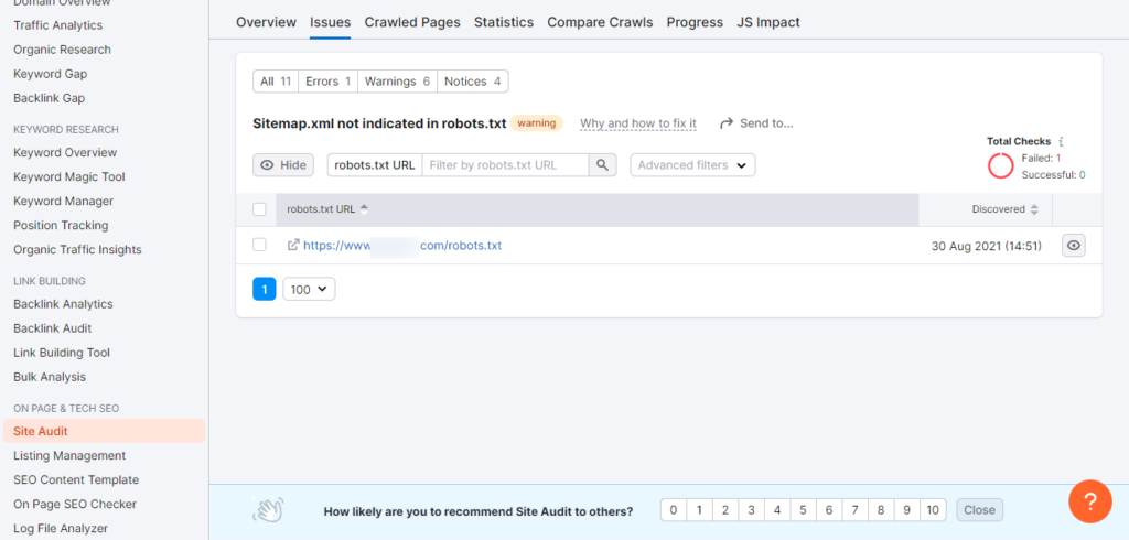 Sitemap Xml not Indicated in Robots