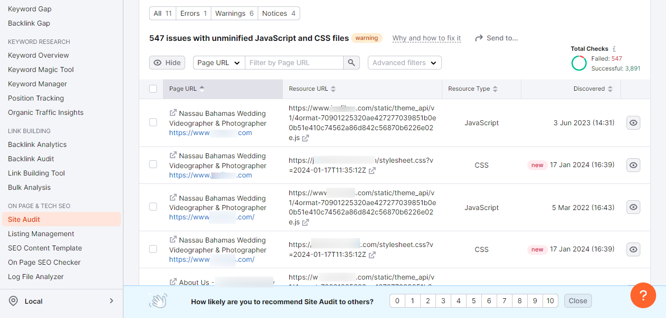 Unminified JavaScript and CSS Files