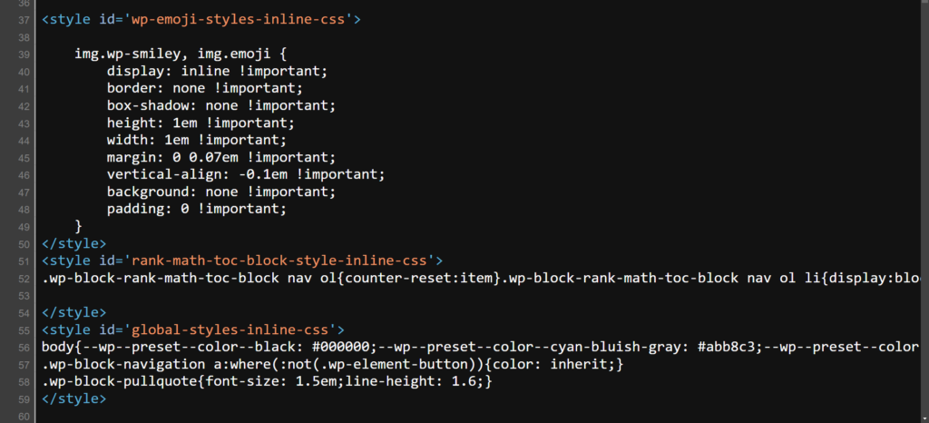 unnecessary css source code