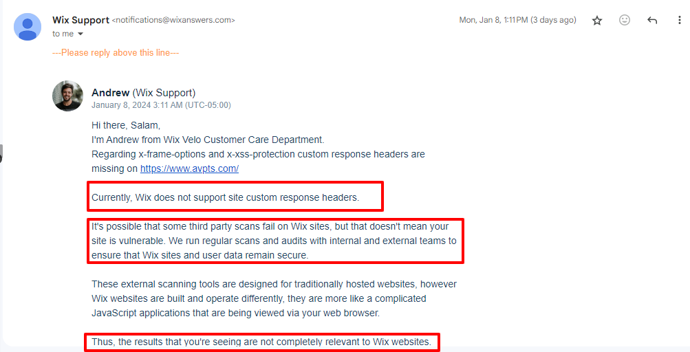 Limitations of Wix Website Builder | Screenshot of What Wix Support