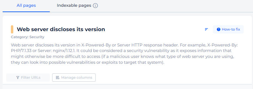Web Server Version Disclosure