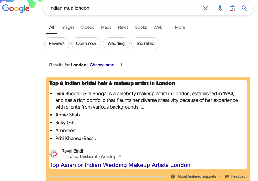 The Ultimate Guide to SERP Features: Elevate Your Digital Strategy 5 Indian Mua London
