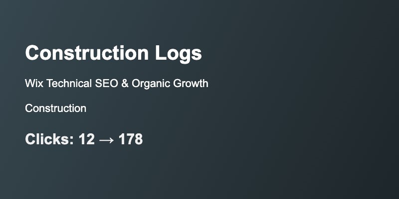 Case Studies 4 Construction Logs — Wix Technical SEO & Organic Growth