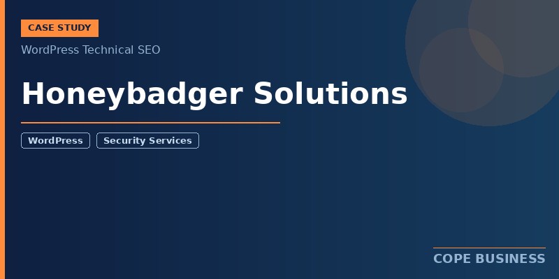 Case Studies 5 Honeybadger Solutions — WordPress Technical SEO for Security Services