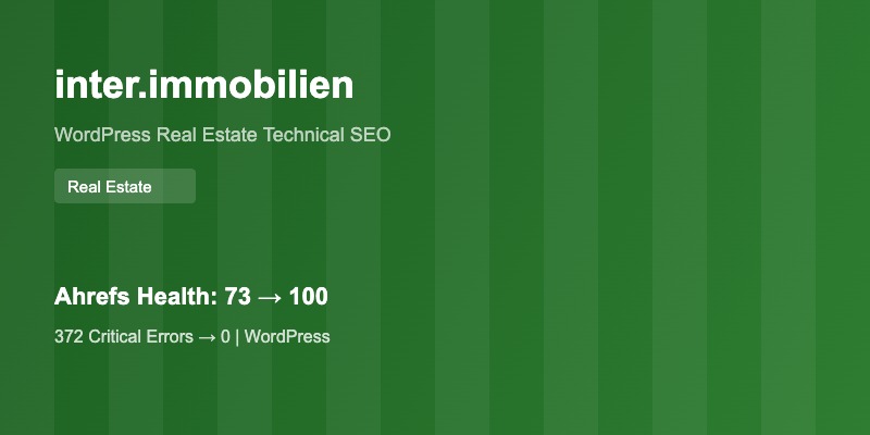 Technical SEO Company 15 inter immobilien case study