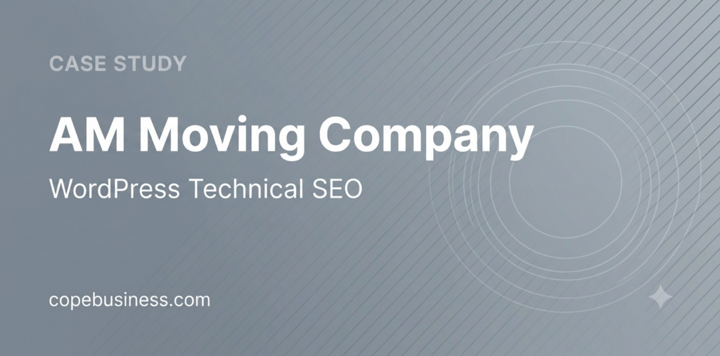 Technical SEO Company 12 am moving company wordpress technical seo case study